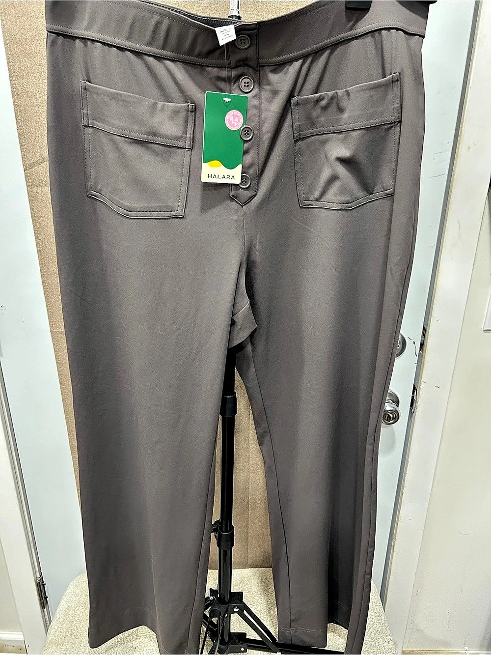 Halara Straight Leg Polyester Pants in Gray Size 2X NWT